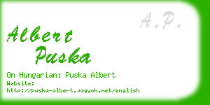 albert puska business card
